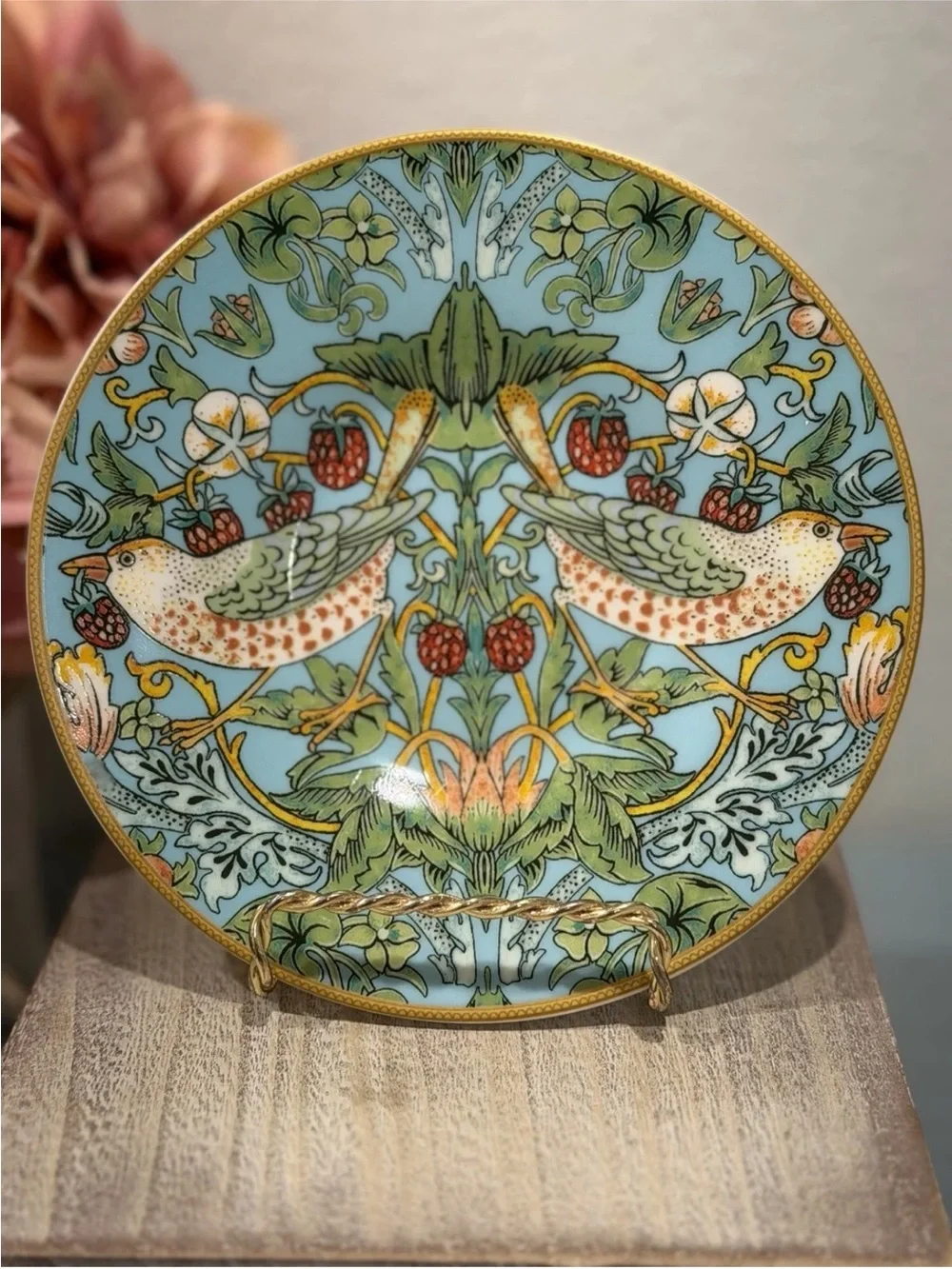 William Morris Strawberry Thief Cup Saucer Leonardo Fine China Tea Set of 2